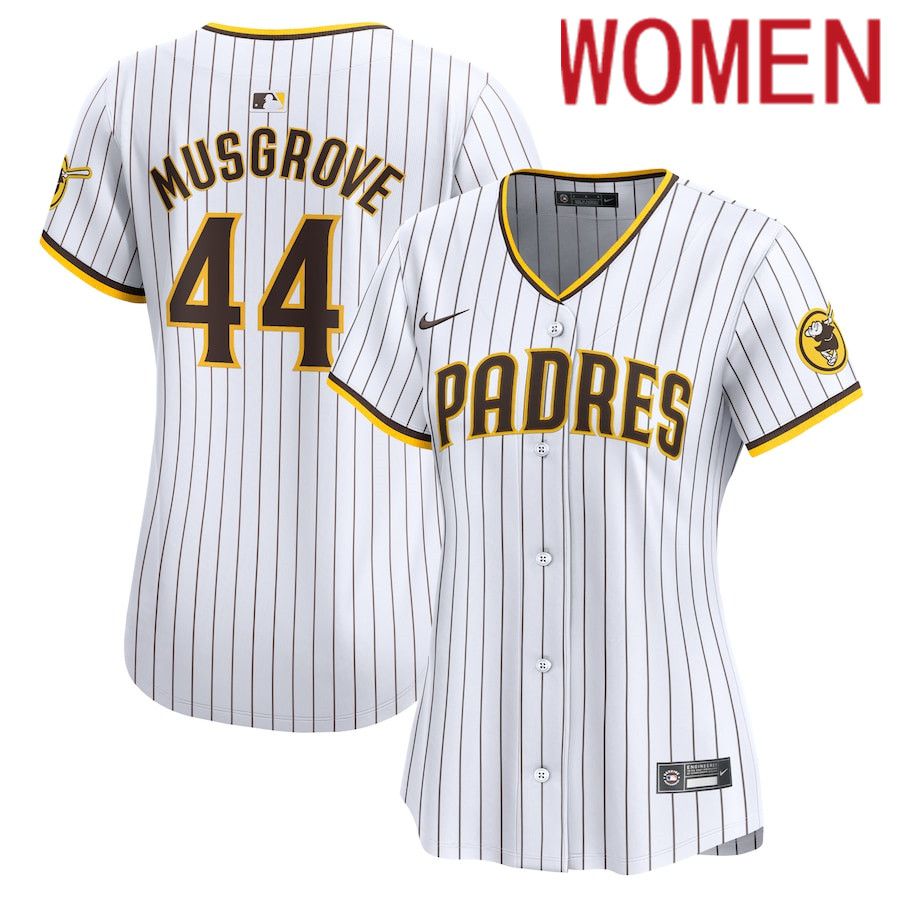 Women San Diego Padres #44 Joe Musgrove Nike White Home Limited Player MLB Jersey->->